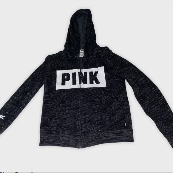 PINK Victoria's Secret Sweaters - Pink Full Zip Logo Hoodie